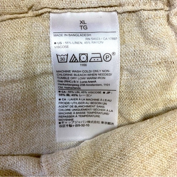BANANA REPUBLIC Linen Shorts Women's XL Natural Pull-on Boho Summer Minimalist - Picture 6 of 9
